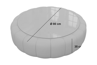 Table basse ronde Nuvola - Crème