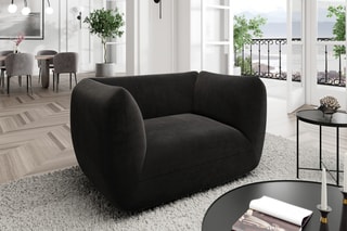 Fauteuil Leroy - Noir - Toucher velours