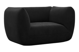 Fauteuil Leroy - Noir - Toucher velours