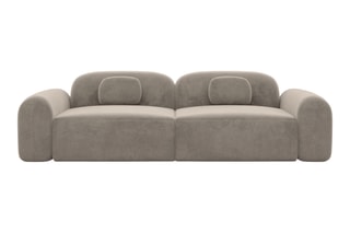 Canapé Labucca - Beige foncé - 2 places - Toucher velours