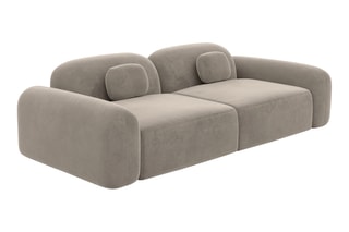 Canapé Labucca - Beige foncé - 2 places - Toucher velours