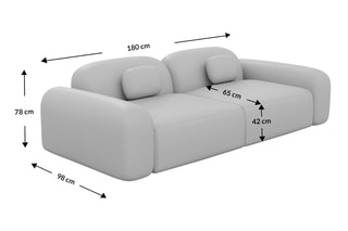 Canapé Labucca - Beige foncé - 2 places - Toucher velours