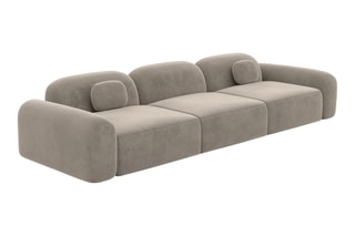 Canapé Labucca - Beige foncé - 4 places - Toucher velours