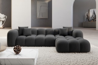 Canapé d'angle Nuvola - Anthracite - 6 places - En polyester