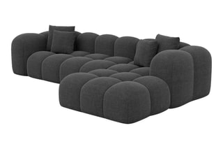 Canapé d'angle Nuvola - Anthracite - 6 places - En polyester