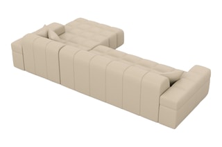 Canapé d'angle droit Cardano - Beige - 5 places - En cuir