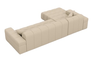 Canapé d'angle gauche Cardano - Beige - 5 places - En cuir