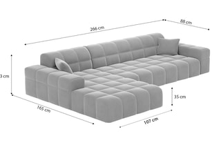 Canapé d'angle gauche Cardano - Beige - 5 places - En cuir