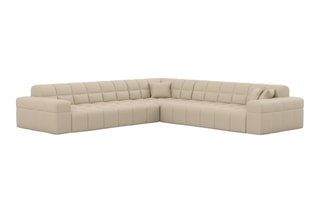 Canapé d’angle Cardano - Beige - 6 places - En cuir