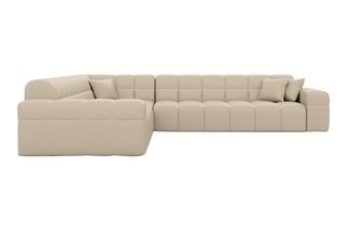 Canapé d’angle Cardano - Beige - 6 places - En cuir