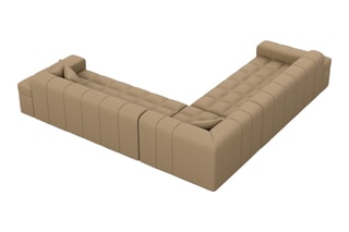Canapé d’angle Cardano - Beige - 6 places - En cuir