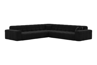 Canapé d’angle Cardano - Noir - 6 places - Toucher velours