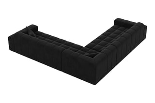 Canapé d’angle Cardano - Noir - 6 places - Toucher velours