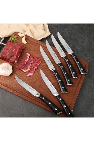 6 Roestvrijstalen Steakmessen 3CR13 - 22,3 cm