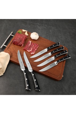 6 Roestvrijstalen Steakmessen 3CR13 - 22,3 cm
