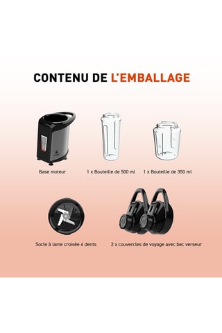 Miniblender - 350 W - 300 en 500 ml 