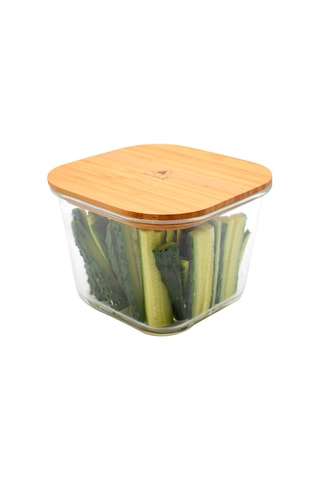  2 Bamboe Vershoudbakjes met Deksels - 750 en 1750 ml