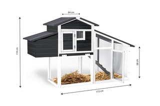 Poulailler en bois de pin - 172 x 110 x 64 cm