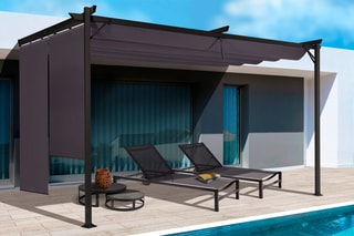 Pergola avec toit rétractable et 2 stores Marina - 39 x 22 x 27 m