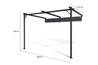 Pergola avec toit rétractable et 2 stores Marina - 39 x 22 x 27 m