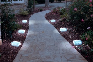 6 pavés solaires en verre 4 LED - Blanc