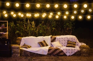 Guirlande solaire 10 lampions - Blanc chaud
