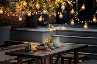 Guirlande solaire extérieure 100 LED - Blanc chaud