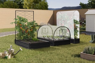 Ensemble carrés et serres de potager -
