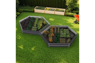 2 carrés de potager hexagonaux - 138,5 x 120 x 20 cm