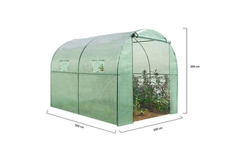 Serre tunnel de jardin - 300 x 200 x 200 cm - 6 m²