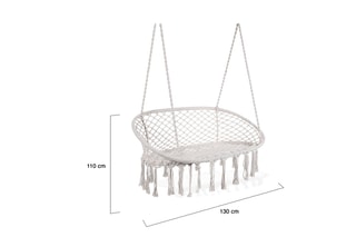 Banc suspendu macramé - 130 x 75 x  110 cm