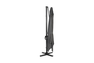 Parasol 360° - Déporté et avec housse - 12 m² - Anthracite et gris clair