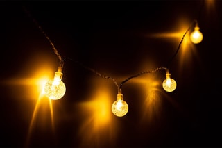 Guirlande solaire bulles 10 LED - Blanc chaud