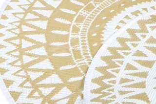 Tapis rond extérieur Maori - Beige - 150 cm