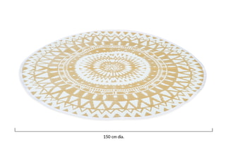 Tapis rond extérieur Maori - Beige - 150 cm