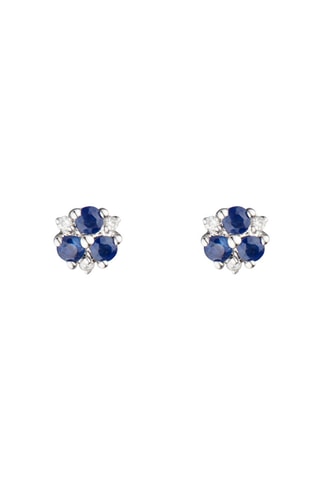 Puces Three Little Sapphirs  - Or blanc, saphirs et diamants