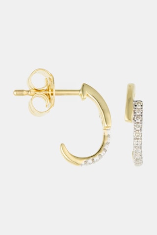 Demi-créoles Lumière d'Or - Or jaune et diamants