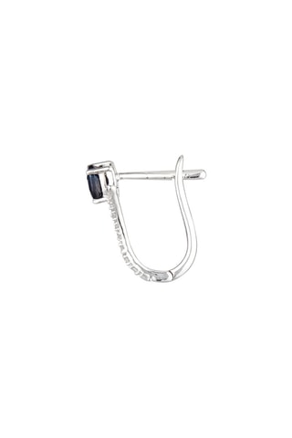 Boucles d'oreilles Beau Saphir - Or blanc, diamants et saphirs