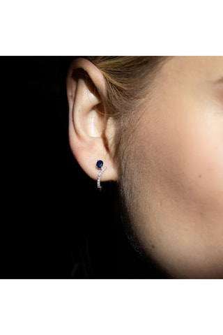 Boucles d'oreilles Beau Saphir - Or blanc, diamants et saphirs