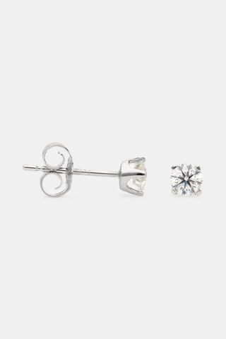 Puces Single - Or blanc et diamants