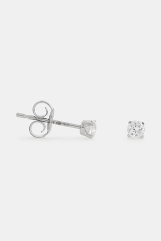 Puces Single - Or blanc et diamants