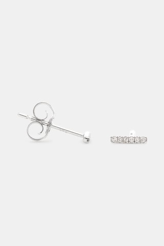Puces Precious barrette - Or blanc et diamants
