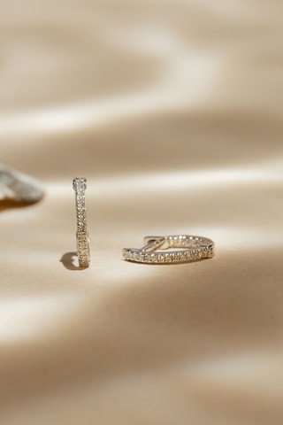 Créoles Anneau PM - Or blanc et diamants
