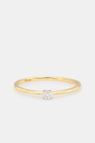 Anel Solitário Pure - Ouro amarelo e diamante
