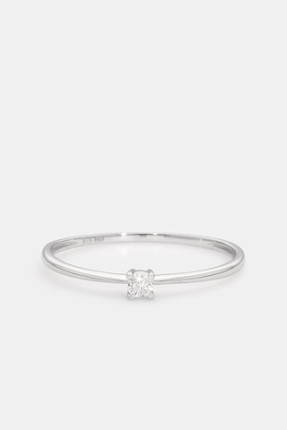 Anel Solitário Pure - Ouro branco e diamante