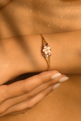 Bracelet Norina - Or jaune, diamant, nacre et rhodonites