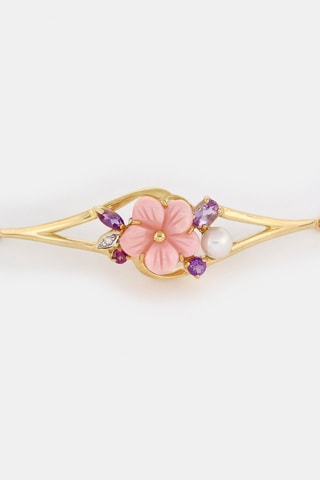 Bracelet Norina - Or jaune, diamant, nacre et rhodonites