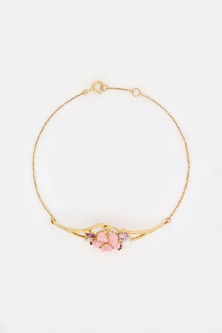 Bracelet Norina - Or jaune, diamant, nacre et rhodonites