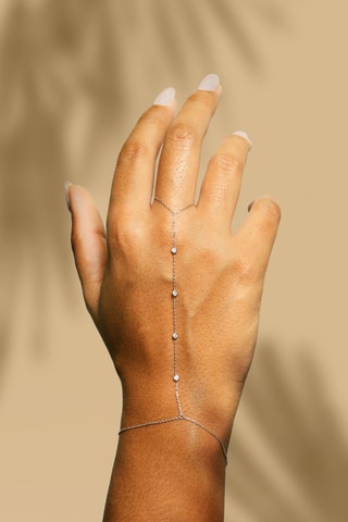 Bracelet-bague Tiyi - Or blanc et diamants