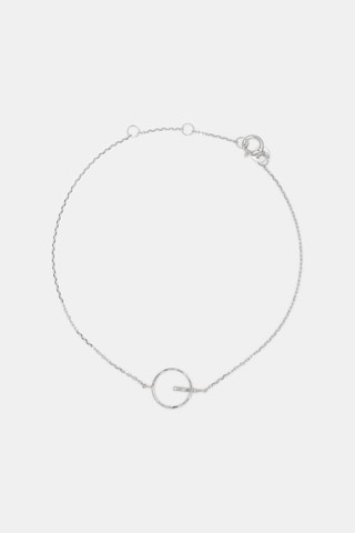Bracelet Barette Encerclée - Or blanc et diamants